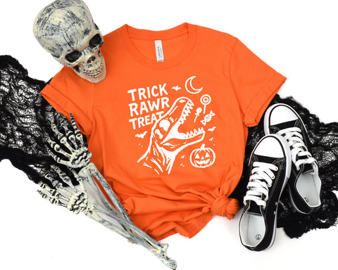 Trick Rawr Treat Dinosaur Adult and Youth Unisex Tee
