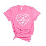 Ready To Ship - No Means No Bella Canvas Adult Unisex Charity Pink Tee