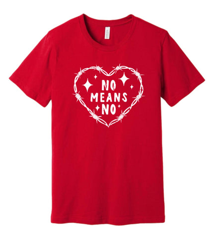 Ready To Ship - No Means No Unisex XL Bella Canvas Red Tee