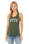 Ready To Ship - STFU Women’s Bella Canvas Military Green Racerback Tank