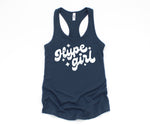 Ready To Ship - Hype Girl Women’s Next Level Indigo Racerback Tank