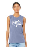 Ready To Ship - Hype Girl Women’s Bella Canvas Dark Lavender Muscle Tank