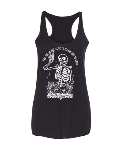 Ready To Ship - You Are Not Allowed To Please Any Of These Mother Fuckers Women’s Bella Canvas Vintage Black Racerback Tank