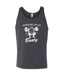 Ready To Ship - Working On My Booty Adult Unisex Bella Canvas Dark Gray/Black Tank