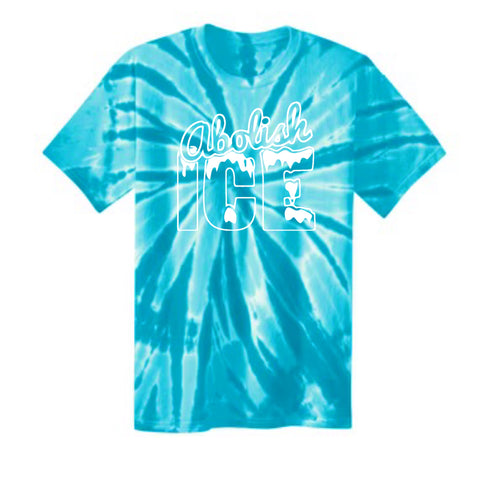 Ready To Ship - Abolish Ice Adult Unisex Port & Co. Tie Dye Tee