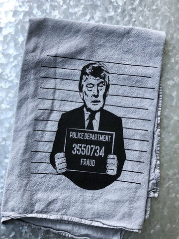Trump Mugshot Flour Sack Towel - That Oregon Girl